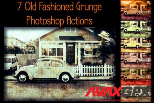 7 Old Fashioned Grunge Photoshop Actions