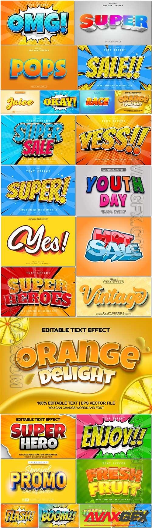 Bundle text style effect vector vol 80