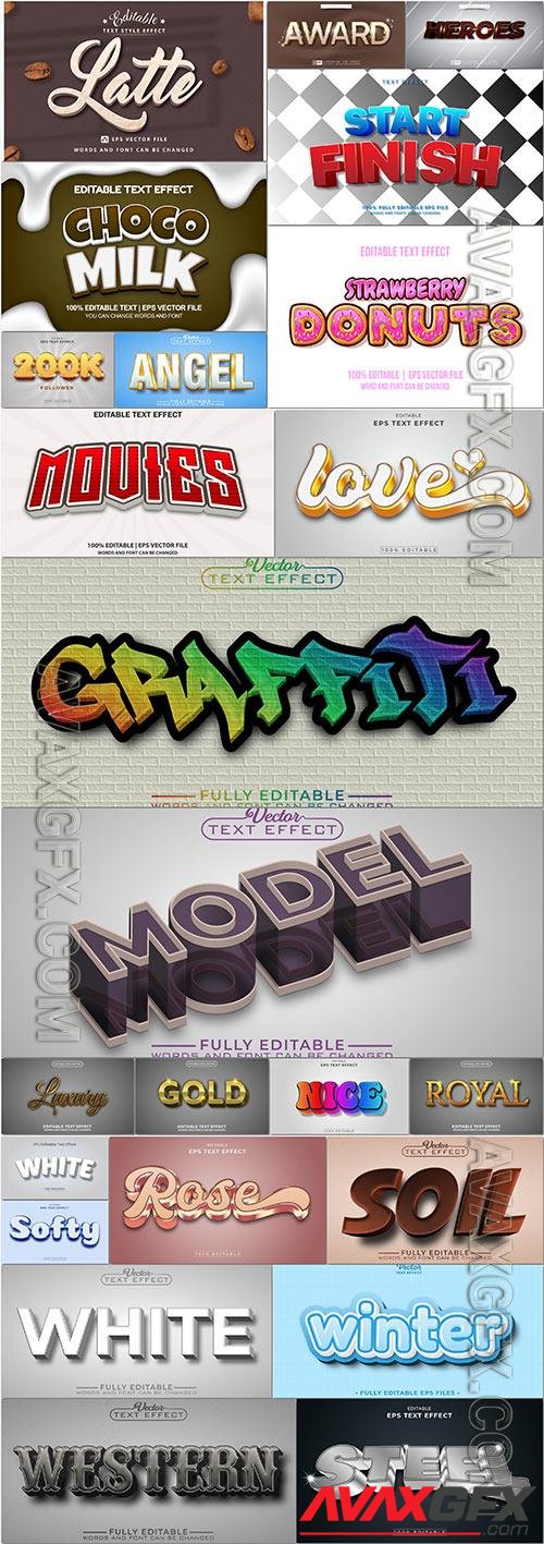 Bundle text style effect vector vol 81