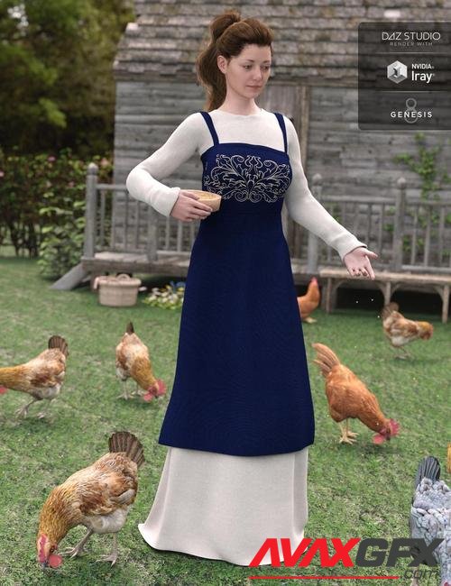 Peasant Dress for Genesis 8 Female(s)