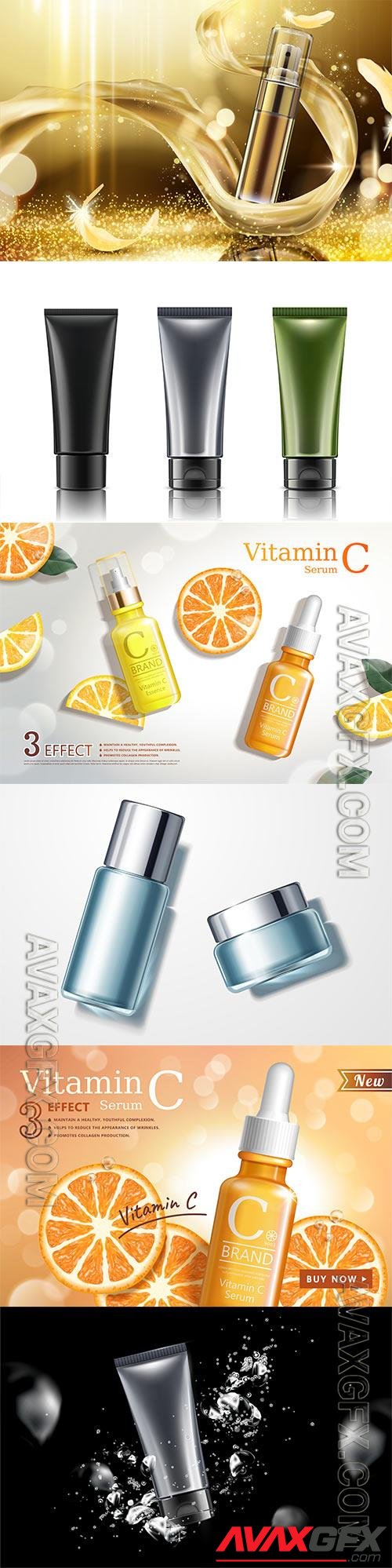 Packaging for cosmetics in vector