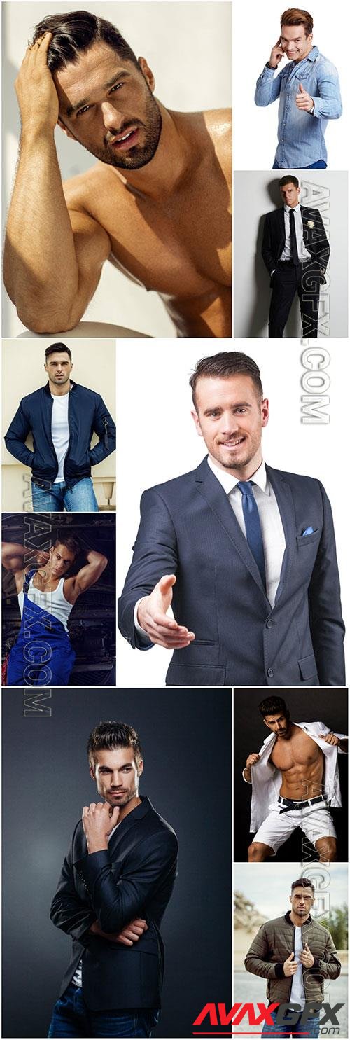 Stylish handsome men stock photo