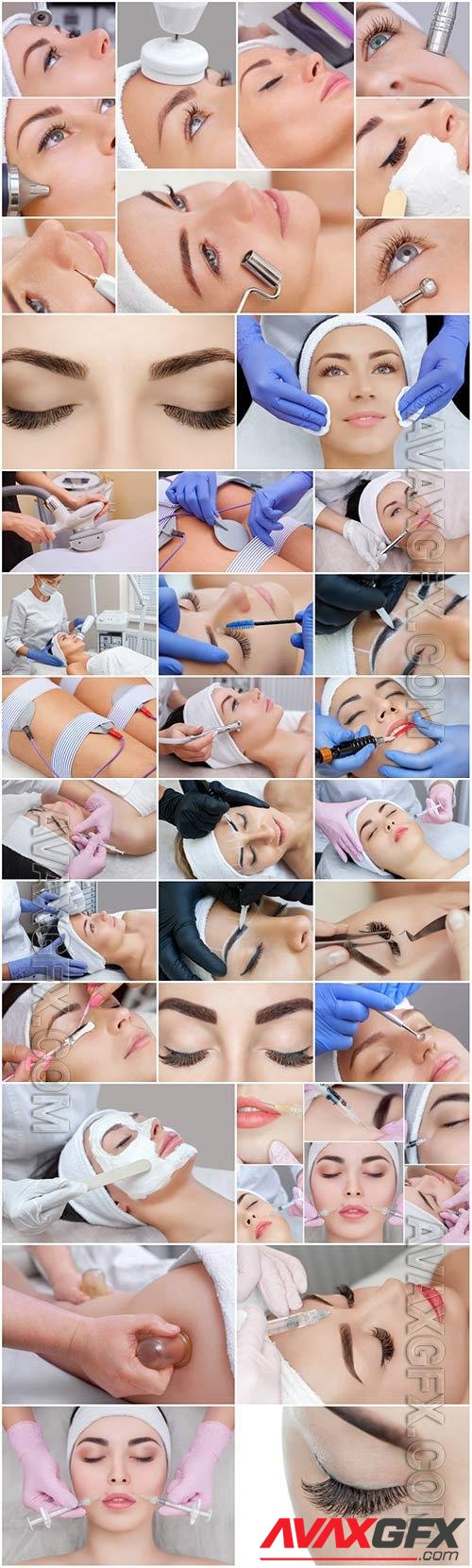 Girl on cosmetic procedures stock photo