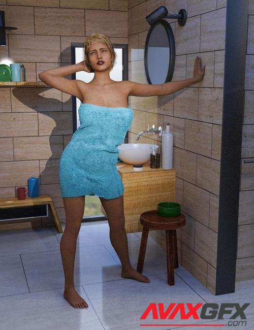 Modern Bath and Morphing Towel for Genesis 8 Female(s)