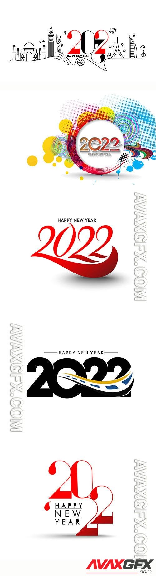 Happy new year 2022 text typography vector design