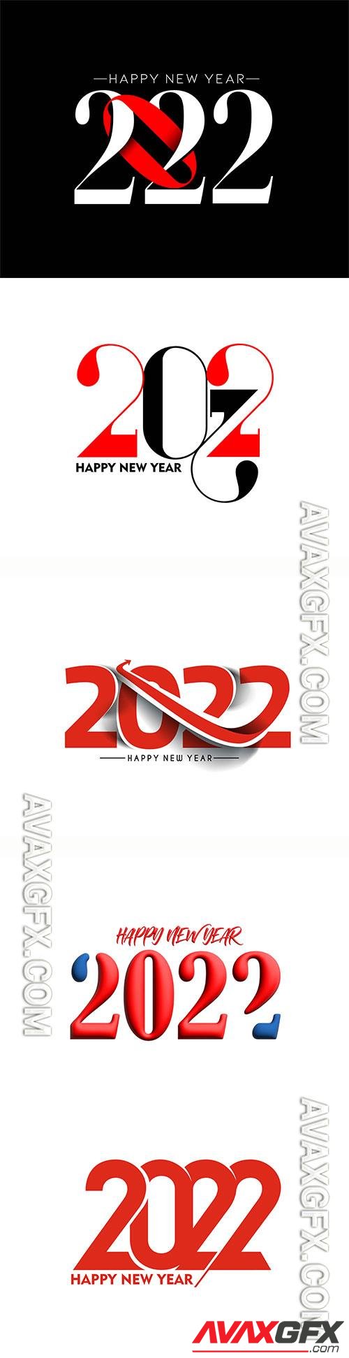 Happy new year 2022 text typography design vector illustration