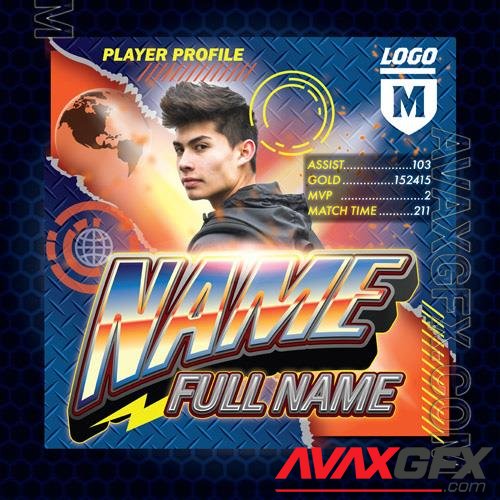 Player profile sport gamers vector templates design