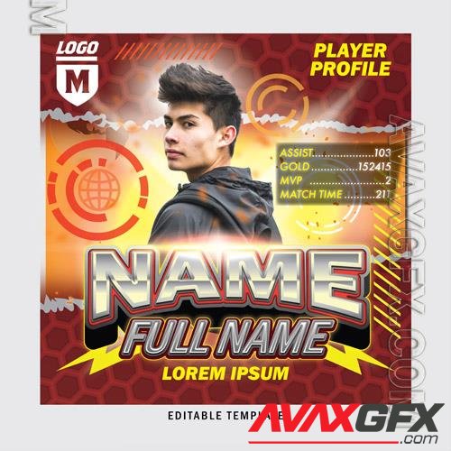 Player profile esport gamers templates design