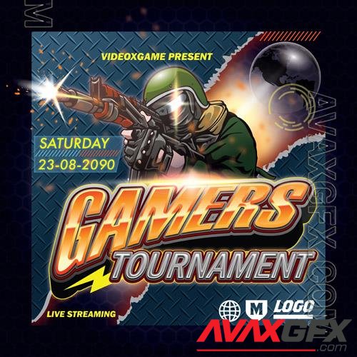 Gamers tournament vector template