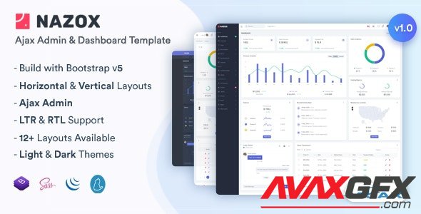 ThemeForest - Nazox v1.0 - Ajax Admin & Dashboard Template - 34231194