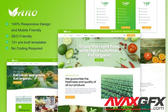 ThemeForest - Vano v1.0.0 - Organic Food & Agriculture Elementor Template Kit - 34903412