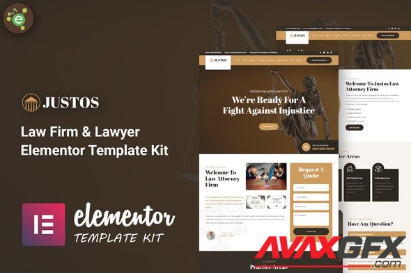ThemeForest - Justos v1.0.0 - Law Firm & Lawyer Elementor Template Kit - 34951086