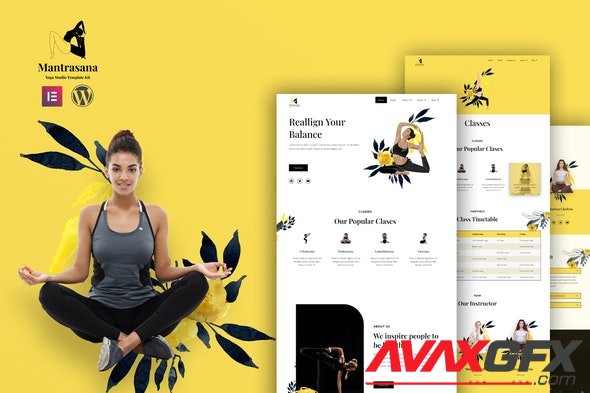 ThemeForest - Mantrasana v1.0.0 - Yoga Studio Elementor Template Kit - 33627411