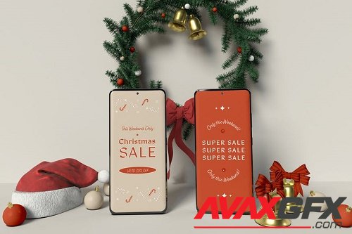 Christmas Phone Mockup - Q4XTBX5