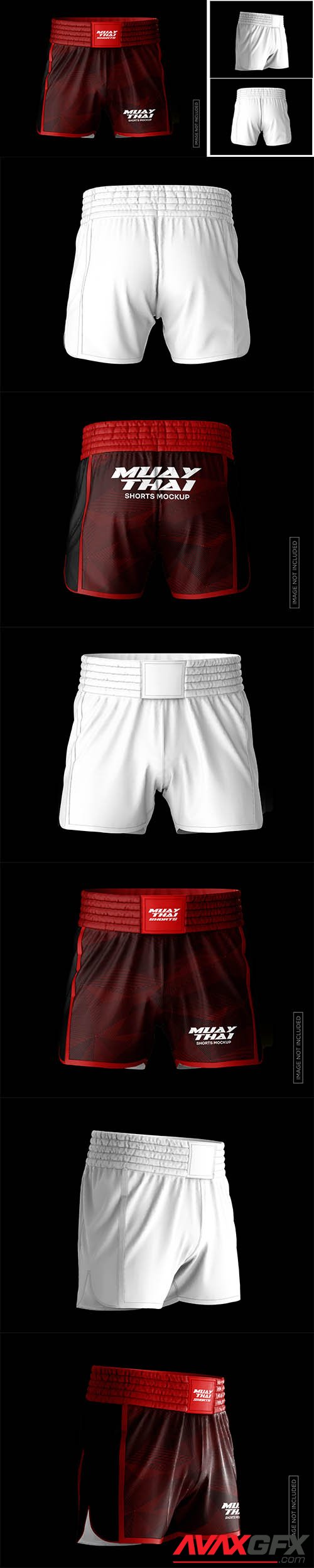 Muay thai shorts mockup