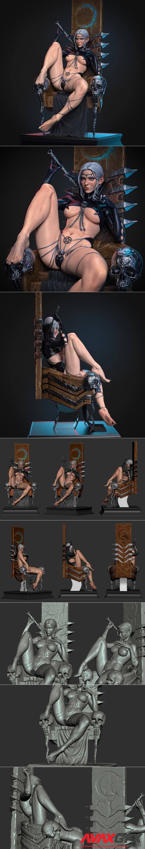 Throne Girl – 3D Printable STL