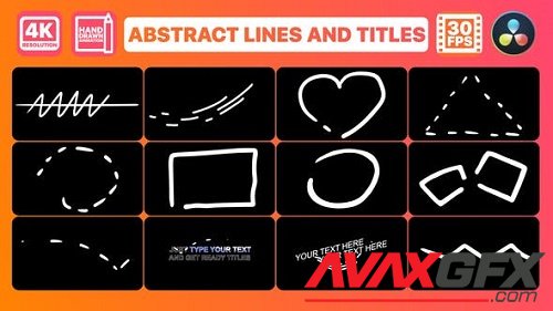 Abstract Lines & Titles for DaVinci Resolve - 34936646