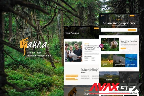 ThemeForest - Fauna v1.0.0 - Wildlife Tours Elementor Template Kit - 34951413