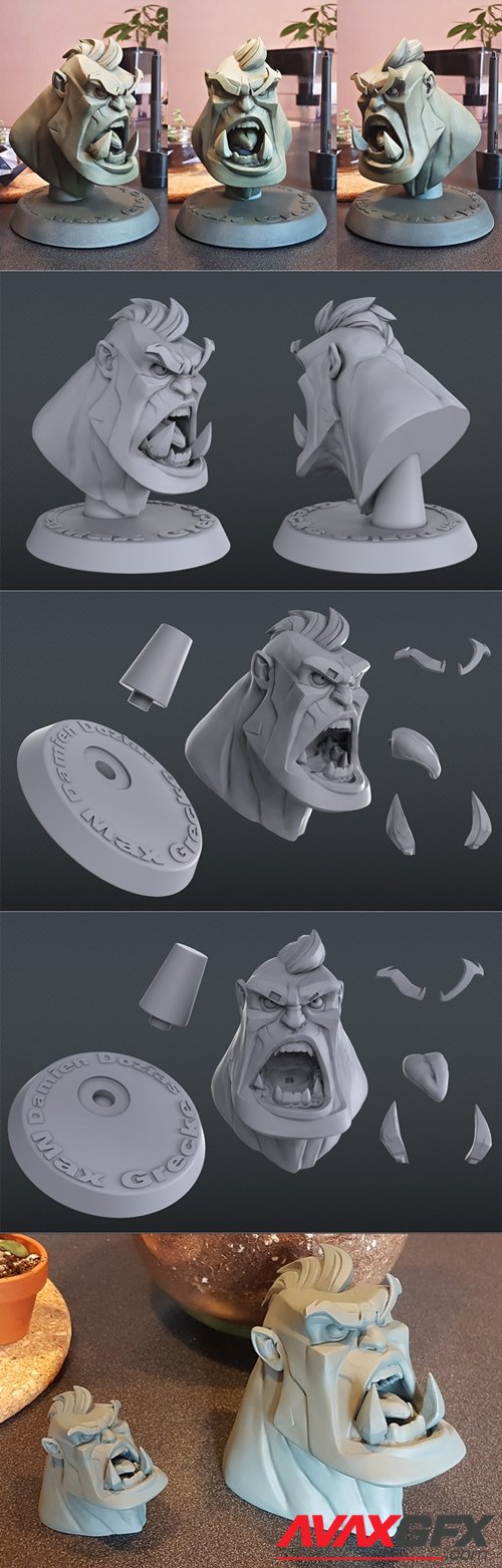 Orc Bust – 3D Printable STL