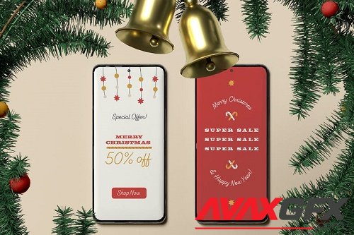 Christmas Phone Mockup - 2J2ZPAX