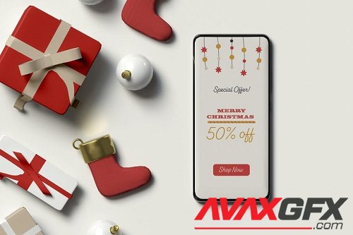 Christmas Phone Mockup - ZQMYS6H