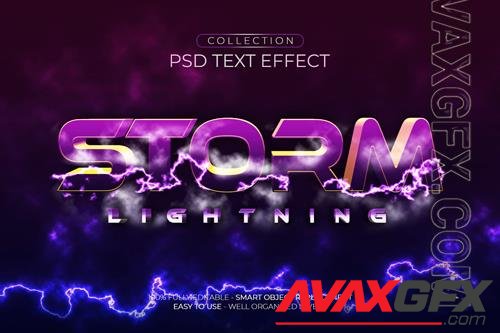 Storm lightning custom text effect psd