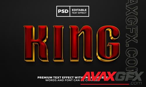 King red gold elegant luxury 3d editable text effect premium psd