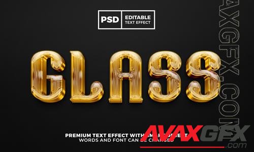 Gold glass elegant luxury 3d editable text effect psd