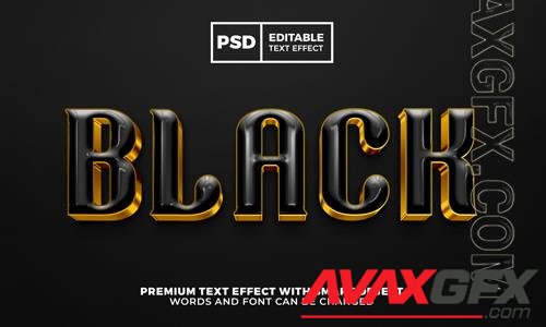 Black gold elegant luxury 3d editable text effect premkum psd