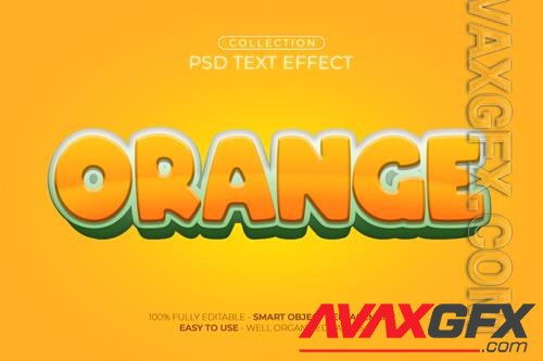 Orange fresh custom text effect psd