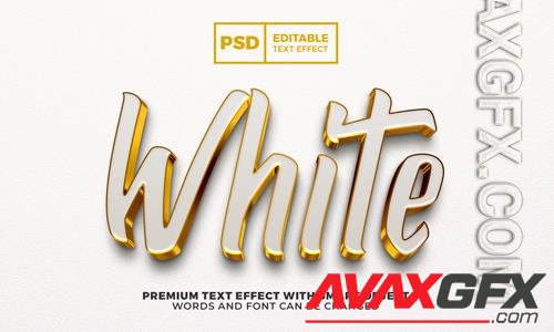 Elegant white gold luxury 3d editable text effect premium psd