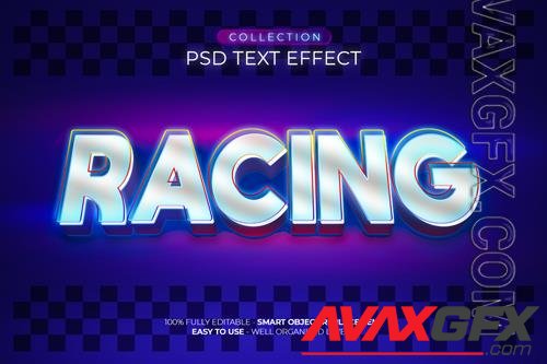 Racing custom text effect psd