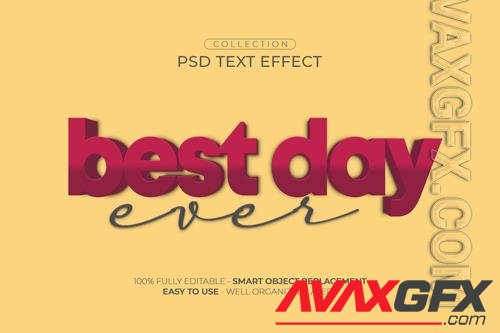 Best day ever custom text effect psd
