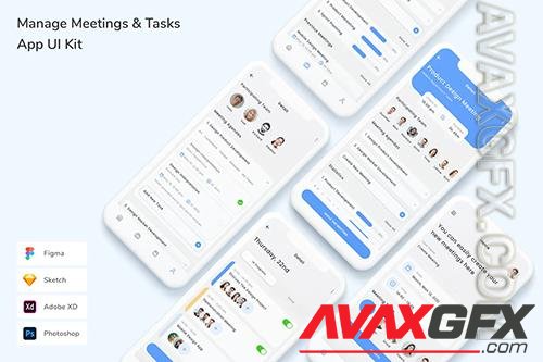 Manage Meetings & Tasks App UI Kit 7H4U276