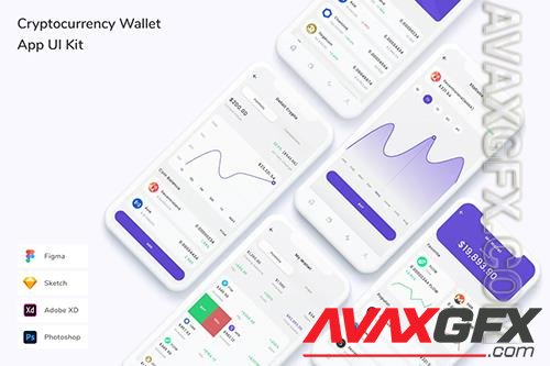 Cryptocurrency Wallet App UI Kit CT8PCLD
