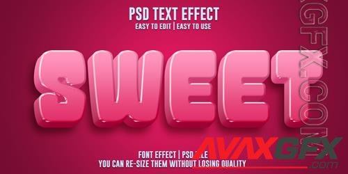 Sweet text effect style premium psd