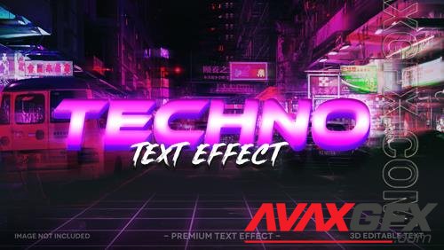 Techno 3d text effect mockup template premium psd