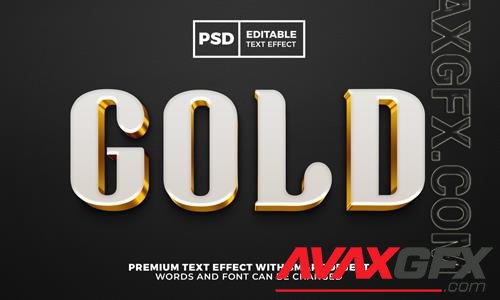White gold elegant luxury 3d editable text effect premium psd