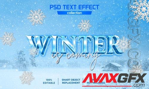 Winter is coming movie text effect premium psd