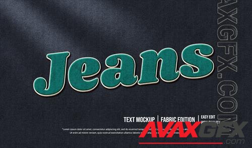 Jeans 3d text style effect template premium psd