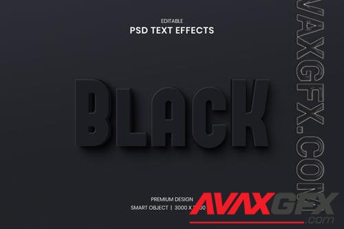3d black editable text effect premium psd