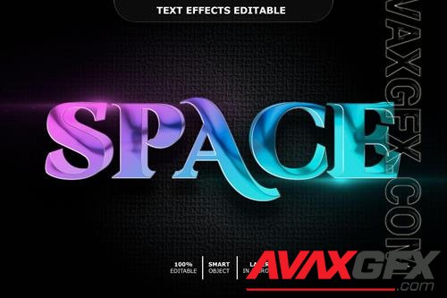 Space text effect editable premium psd