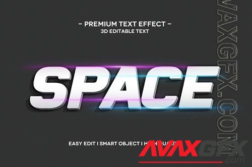 Space 3d text effect template premium psd
