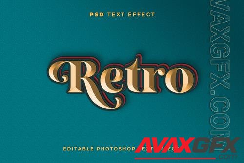 3d retro text effect template with green background premium psd