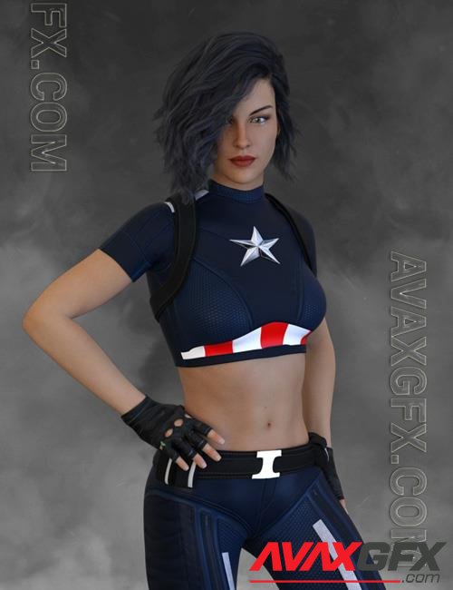 X-Fashion America Outfit for Genesis 8 Female(s)