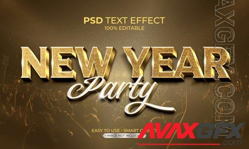 New year party text effect psd