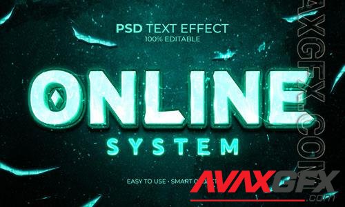 Online system text effect psd