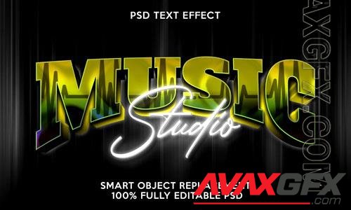 Music studio text effect template psd