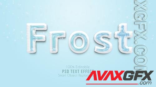 3d frost ice text effect psd