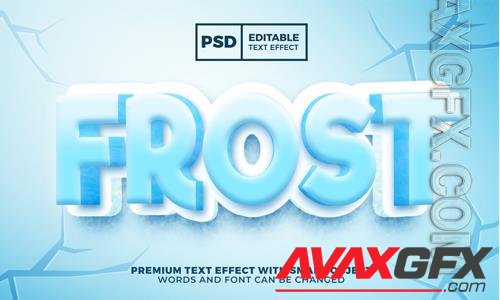 Frost ice 3d editable text effect premium psd